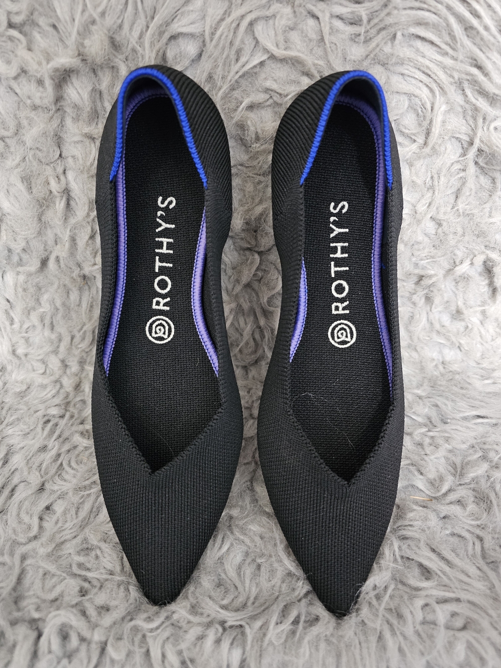 Rothy's Black The Point II Pointed Slip-On Flats Size 8